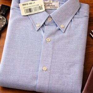 Executive Collection by Riverside Blue Oxford Shirt 34/35 LT NWT Vintage